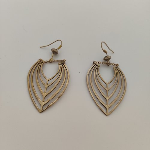Boucles d'oreilles laiton vieilli éthnique
