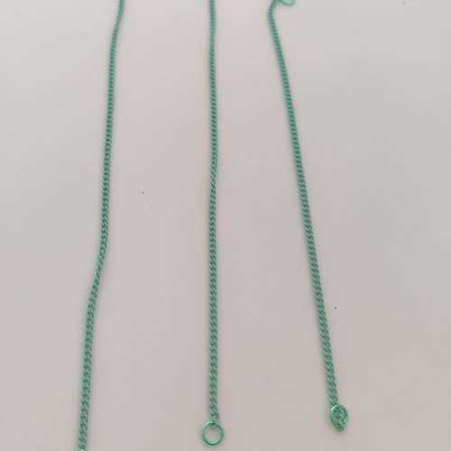 Lot de 10 chainettes vertes acier avec un anneau de jonction à chaque extrémité