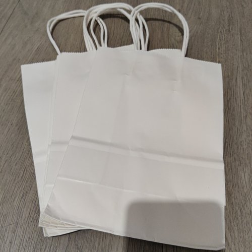 Lot de 12 sacs papier kraft blanc