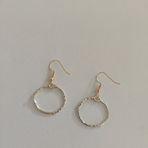 Boucles d'oreilles créoles plaqué or sur crochet