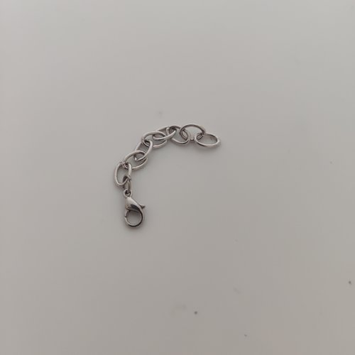 Chainette extension métal argent avec fermoir acier