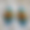 Boucles d’oreilles tournesol aux rocailles colorées en verre représentant ces fleurs sur des dormeuses en argent 925