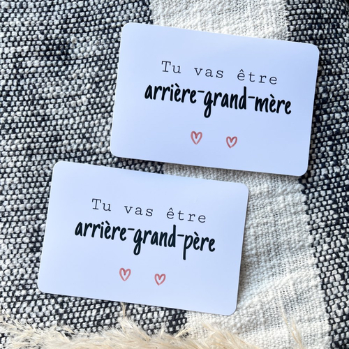 Annonce grossesse arrière grand mère arrière grand père, famille, baby, cartes