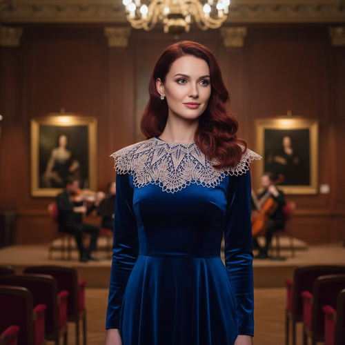 Collier en dentelle tricoté pour femmes / col pouder 100% coton, col large