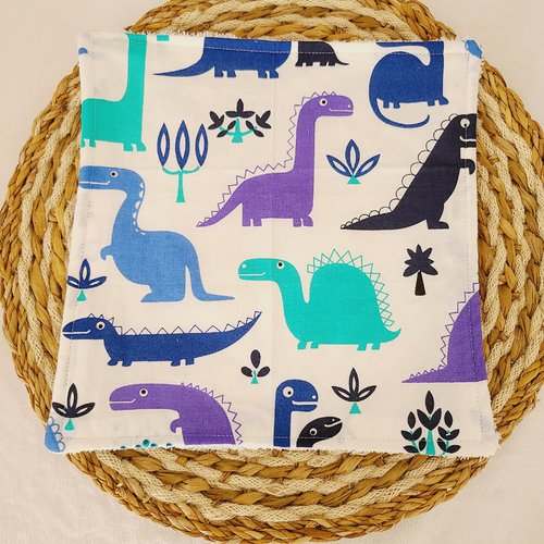 Serviette de table lavable pour enfant motifs dinosaures