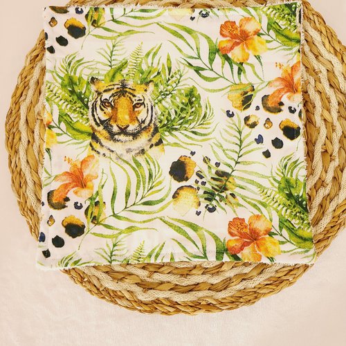 Serviette de table lavable motifs tigres