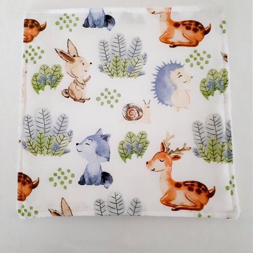 Serviette de table lavable motifs animaux de la forêt