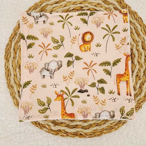 Serviette de table lavable motif animaux d'afrique