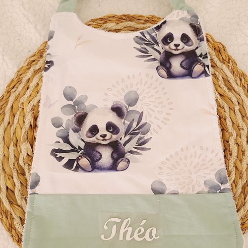 Serviette cantine maternelle personnalisée ou bavoir de cantine élastiquée motif koala