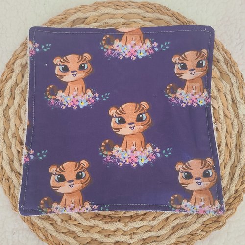 Serviette de table lavable motif tigre