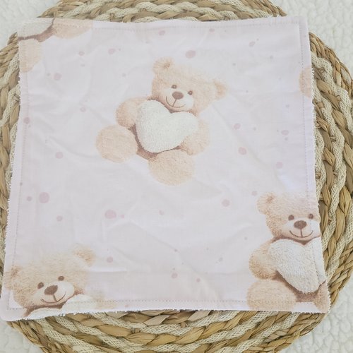 Serviette de table lavable motif nounours