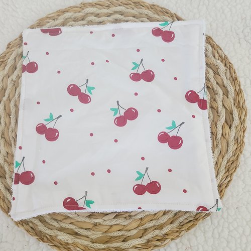 Serviette de table lavable motif cerise