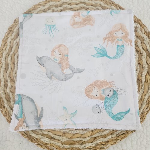 Serviette de table lavable motif sirène