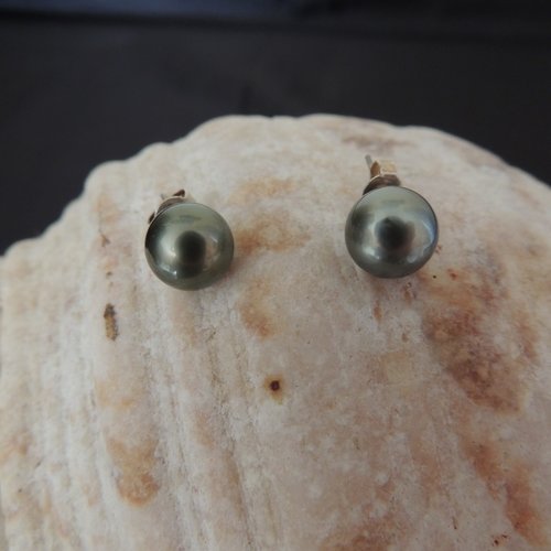 Boucles d'oreilles argent 925 perle de tahiti