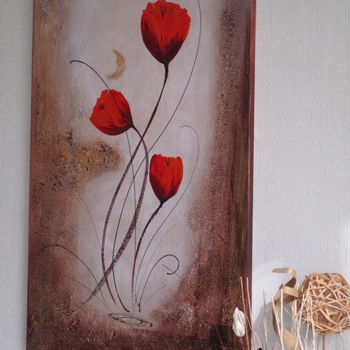 Tableau " le temps des tulipes " abstrait contemporain vendu 