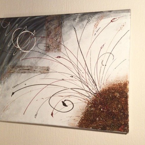 Décoration murale ,tableau abstrait acrylique " feux d'artifices"