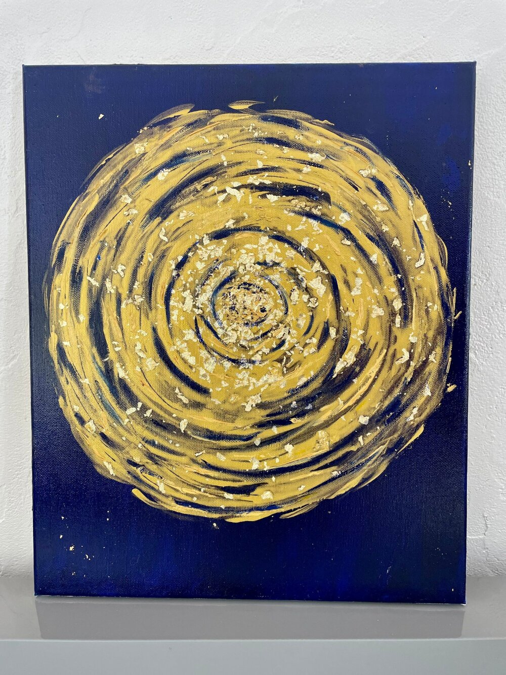 Cercle doré peinture abstraite huile et acrylique - Un grand marché