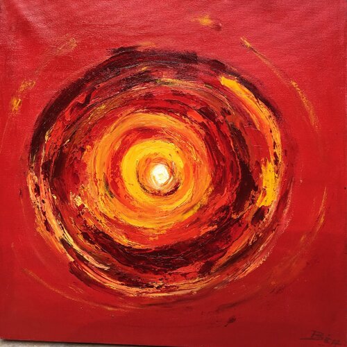 Peinture abstraite rouge - peinture à l'huile