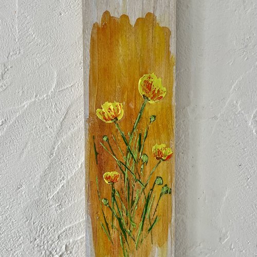 Peinture sur bois fleurs