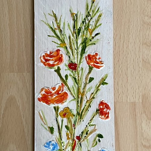 Peinture sur bois fleurs