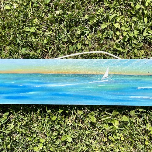 Peinture sur bois la mer tropicale
