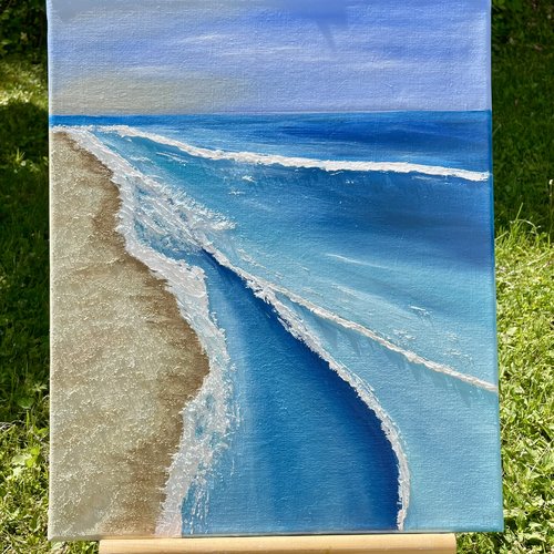 Tableau peinture - la mer vue du ciel