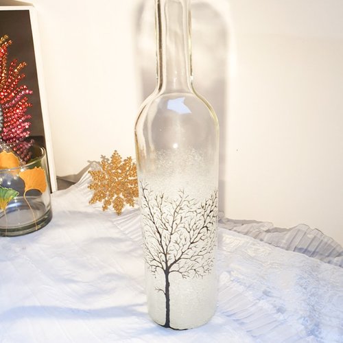 Bouteille en verre recyclée  photophore de noël  décoration de noël