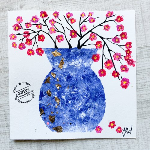 Carte double anniversaire  carte composition florale