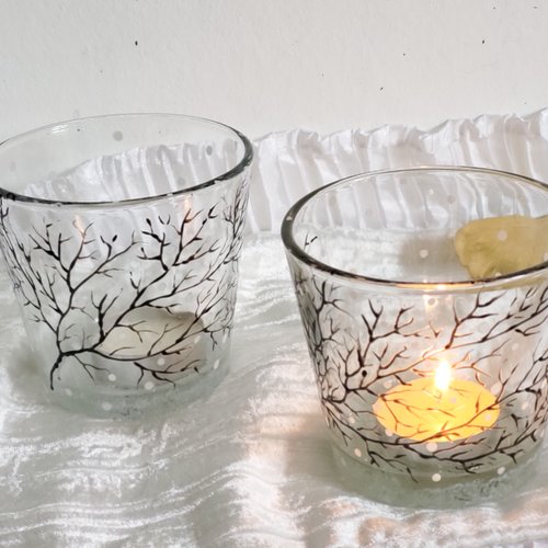 Phophores en verre peints   décoration de noël  décoration d’hiver