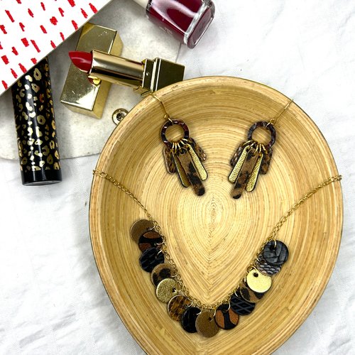 Boucles d'oreilles doré léopard boho