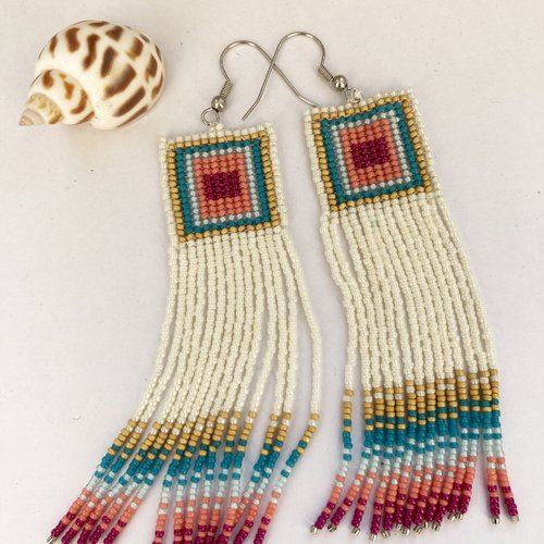 Boucles d'oreilles carré