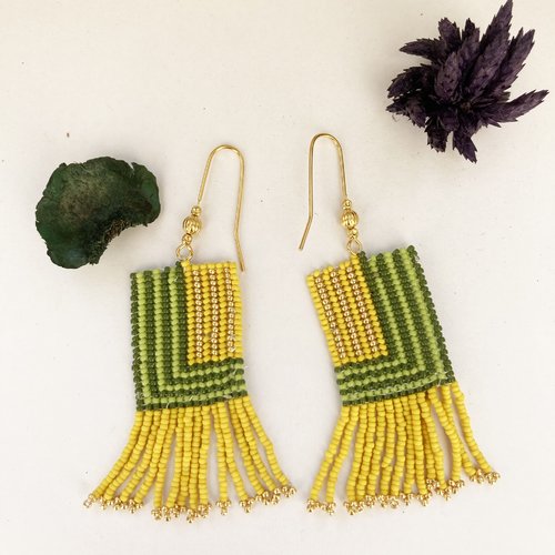 Boucles d'oreilles rectangle
