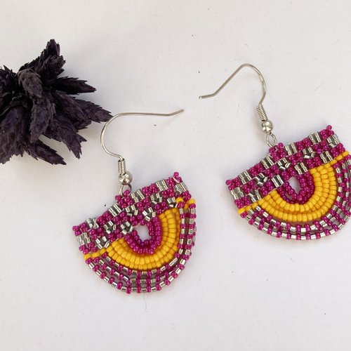 Boucles d'oreilles pendantes demi-lune