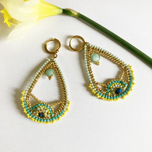 Boucle d'oreilles jonquille