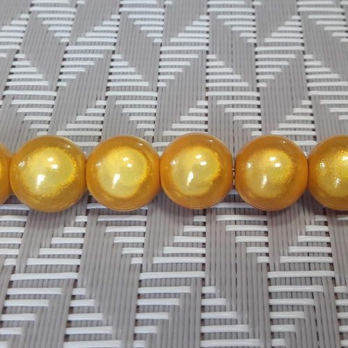 X10 perles magiques, miracles de 10mm. jaune moutarde, safran.