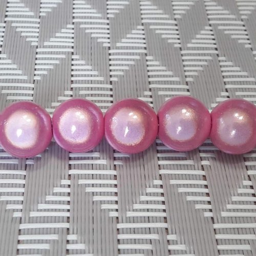X10 perles magiques, miracles de 10mm. rose clair.