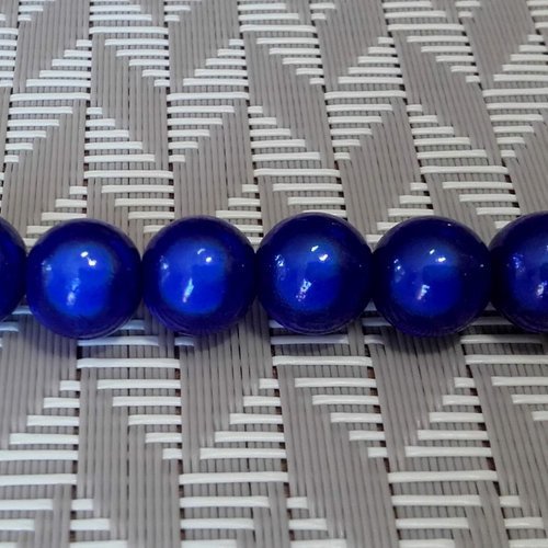 X10 perles magiques, miracles, rondes de 10mm. bleu nuit.