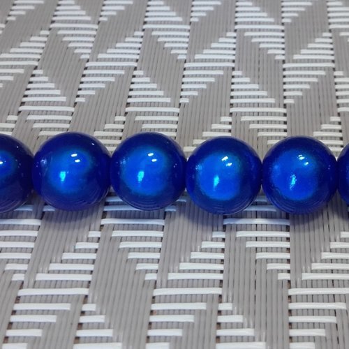 X10 perles magiques, miracles, rondes de 10mm. bleu marine.