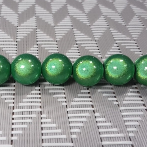 X10 perles magiques, miracles, rondes de 10mm. vert
