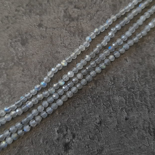 X160 perles de labradorite de 2mm à facettes grade aa. perles rondes labradorite naturelles.