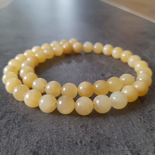 X20 perles 8mm de calcite jaune miel de qualité aaa. perles naturelles non teintées.