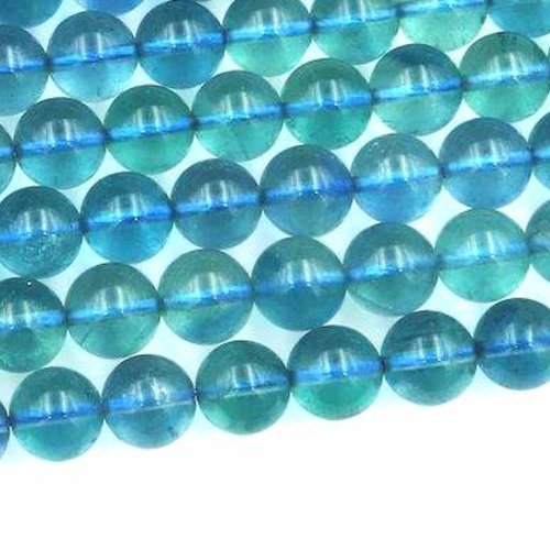 X10 perles 8mm en fluorite bleue de haute qualité aaa  perles rondes 100% naturelles, garanties non traitées, non teintées.