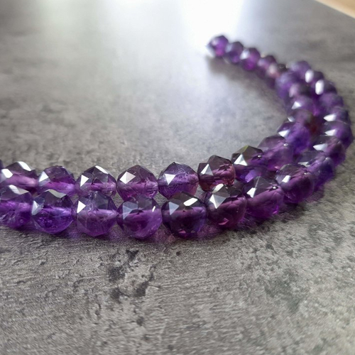 X20 perles améthyste à facettes 8mm, haute qualité aaa. perles 100% naturelles, non traitées, non teintées.