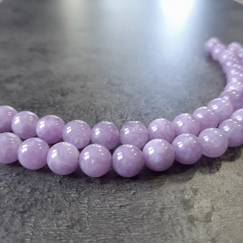 X20 perles en lépidolite mauve, lilas, de très belle qualité aaa. perles naturelles rondes et lisses