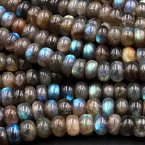 X28 perles rondelles de labradorite 8mm x 4mm env. pierres 100% naturelles.