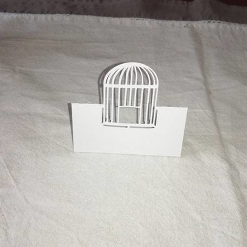 Marque place cage d'oiseau pour mariage , baptême , anniversaire , communion . 