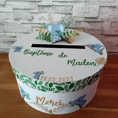 Urne baptême thème koala   , couleurs aux choix