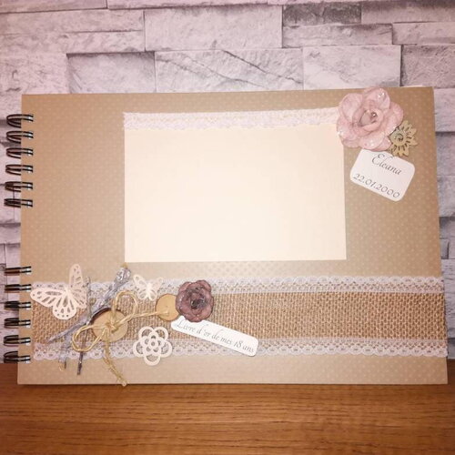 Livre d 'or mariage, anniversaire thème champêtre chic avec personnalisation