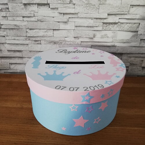 Urne thème prince /princesse  pour baptême ou anniversaire