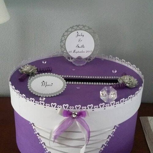 Urne ronde , corset , strass pour mariage , baptême ou anniversaire